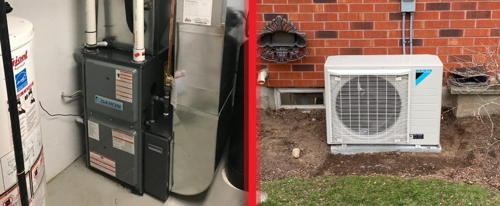 furnace and heat pump side by side