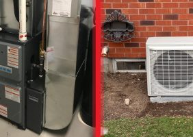 furnace and heat pump side by side